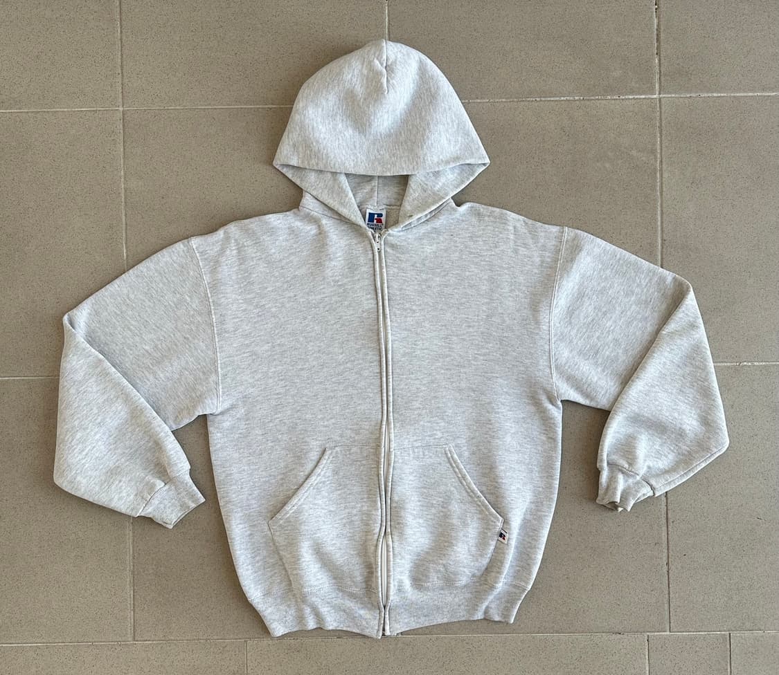 90s 빈티지 러셀 후드집업 그레이 M USA 상품이미지1