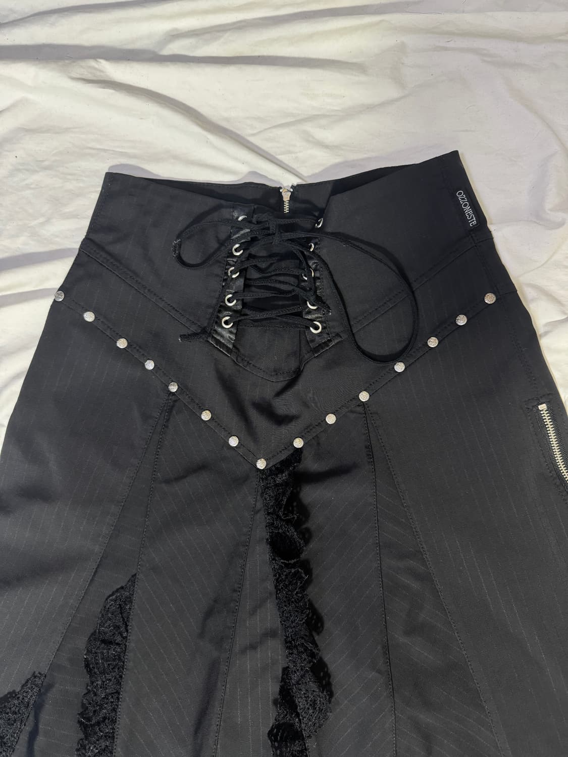 Ozz oneste 스터드 레이스 업 스커트 y2k 고딕 로리타 오즈온 상품이미지7