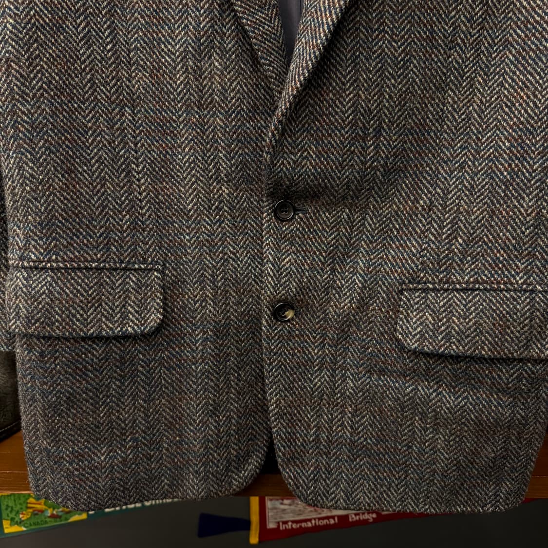 90s 꼼데 가르송 옴므 헤링본 패턴 울 스포츠 코트 테일러 블레이져 상품이미지4