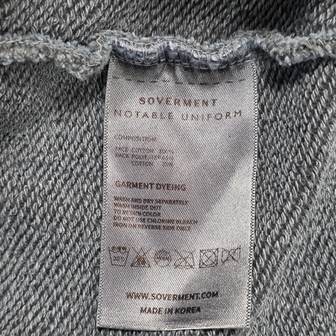 0702 소버먼트 [SOVERMENT] 오버핏 워싱 후드 집업 L 그레이 상품이미지9
