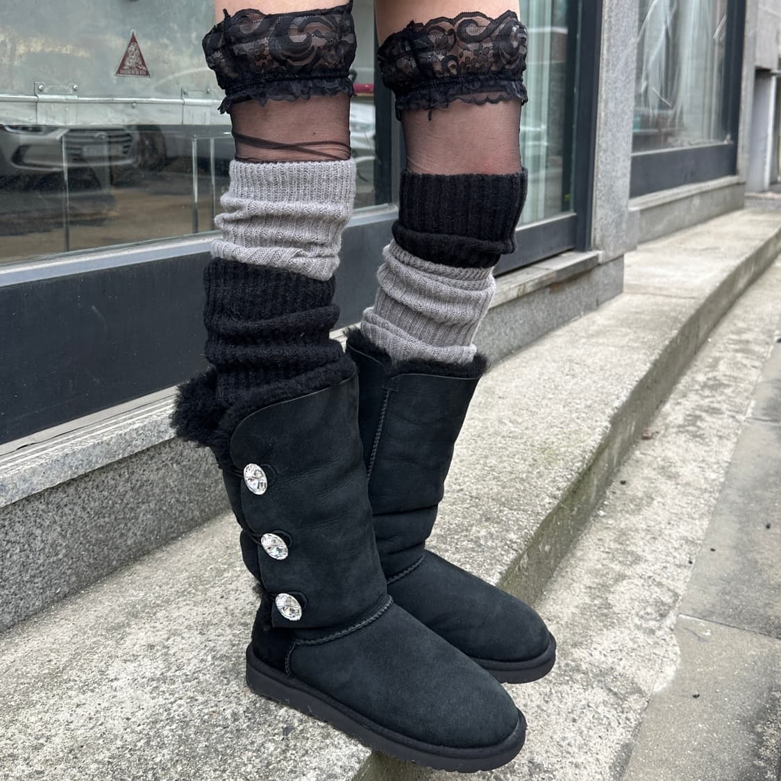 00s Y2K 리미티드 에디션 어그 다이아몬드 부츠 상품이미지6