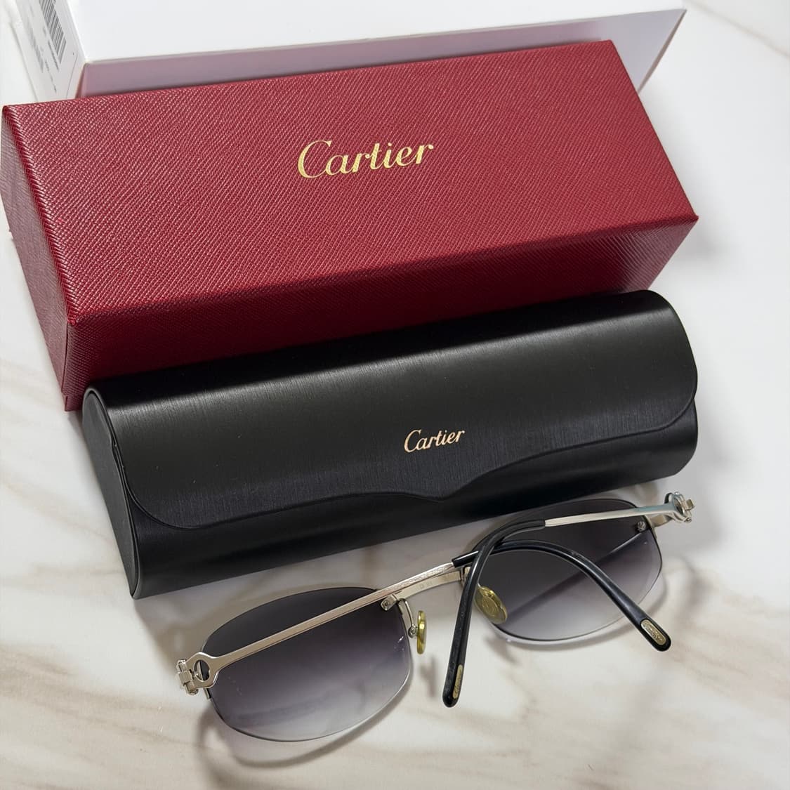 (OS) Cartier 까르띠에 무테 말발굽 무테  은장 선글라스 안경 상품이미지2