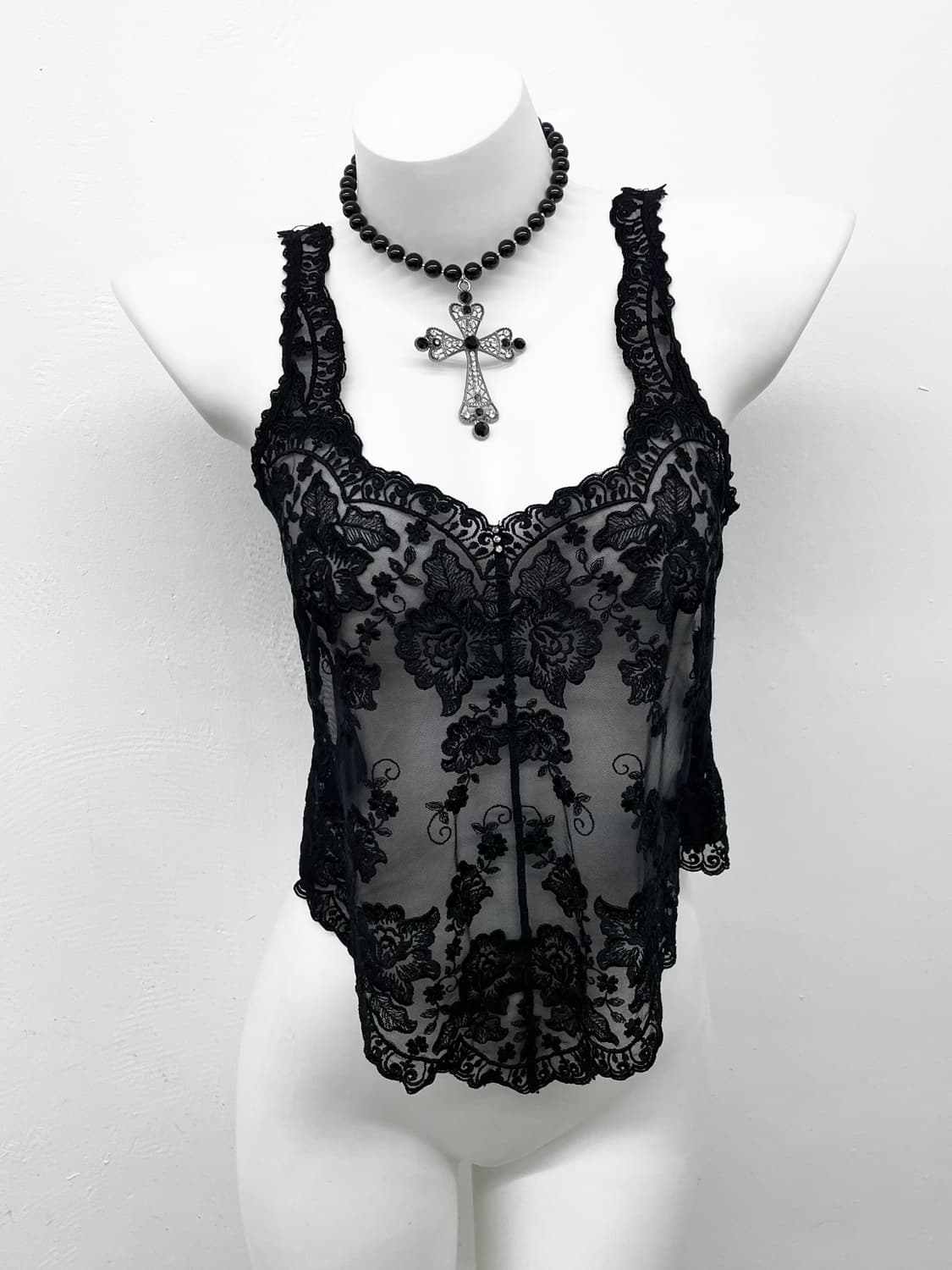 블랙페어리 레이스 자수 슬립 상품이미지1