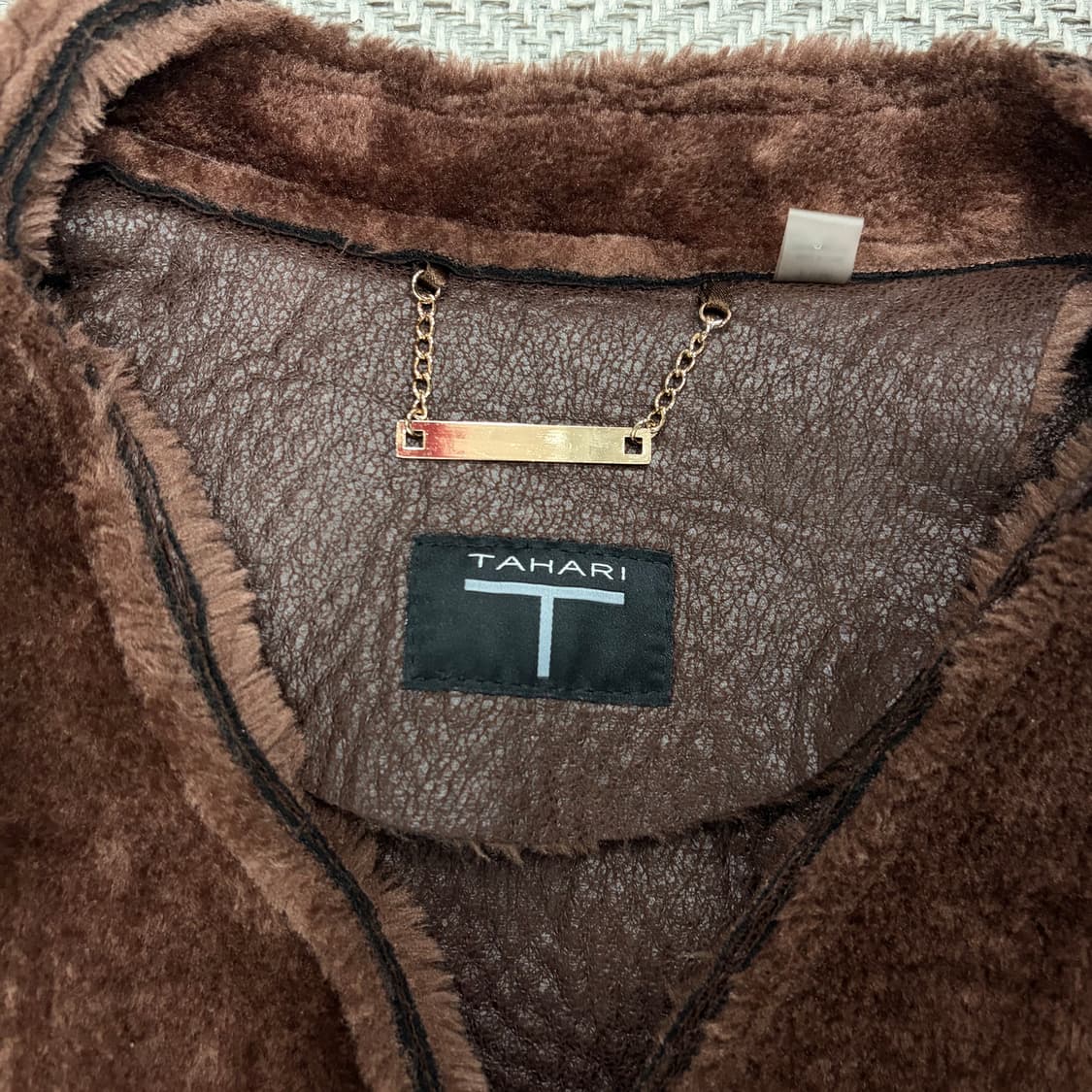 타하리 브라운 퍼 코트 자켓 v1037 상품이미지5