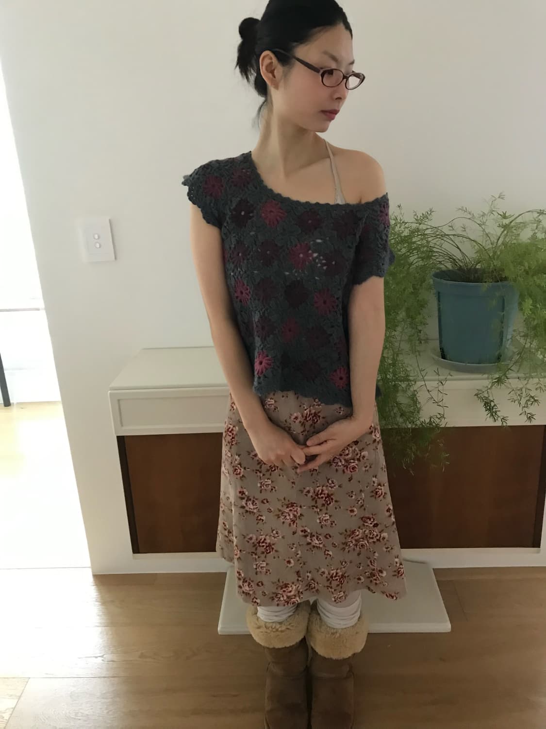 vintage corduroy pattern skirt (25inch) 상품이미지6