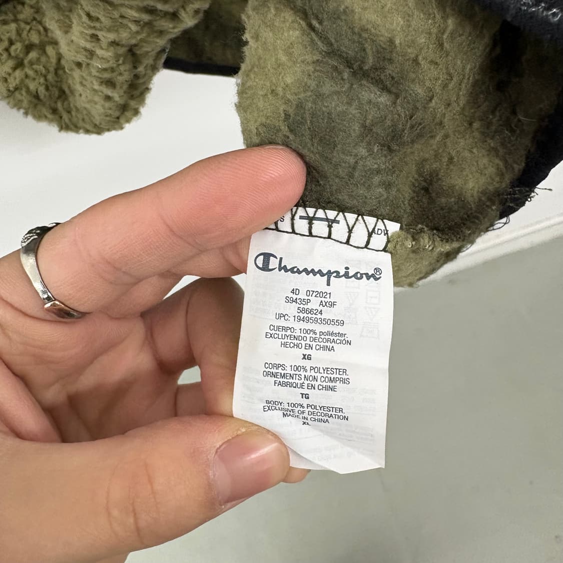 챔피온 카모 플리스 후드티 남/XL 상품이미지6