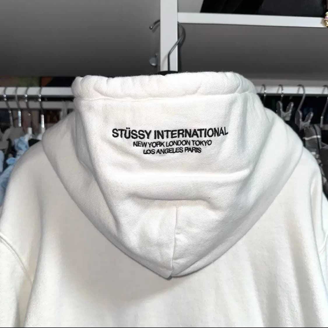 STUSSY 스투시 90s 연핑크 빅로고 후드 티셔츠 상품이미지5