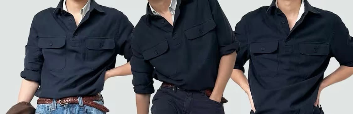 cos 코스 하프 플래킷 셔츠 네이비 L 상품이미지1