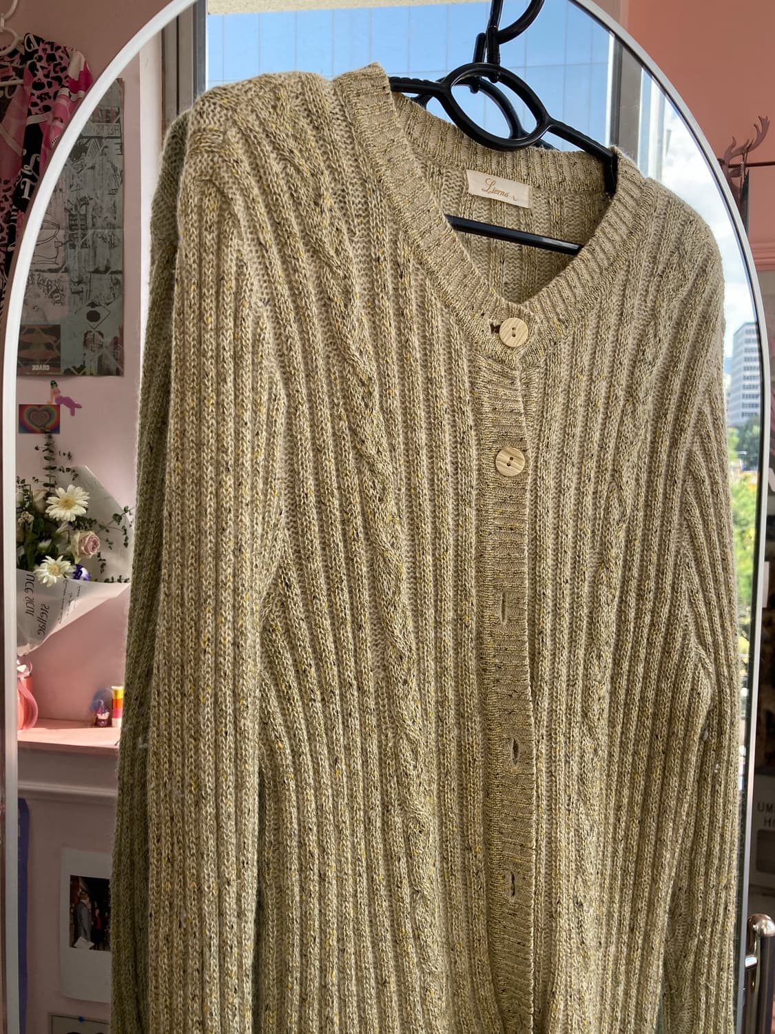 에스닉 오트밀 가디건 니트 상품이미지3