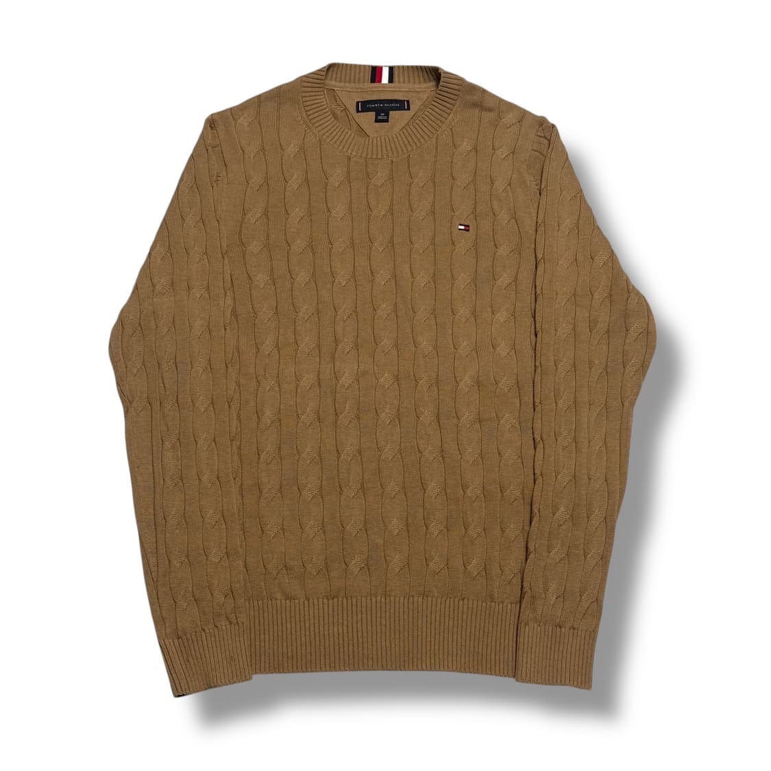 Tommy Hilfiger 베이지 케이블 크루넥 스웨터 상품이미지1