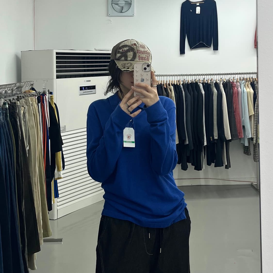 브룩스 브라더스 긴팔 폴로 셔츠 블루 상품이미지2