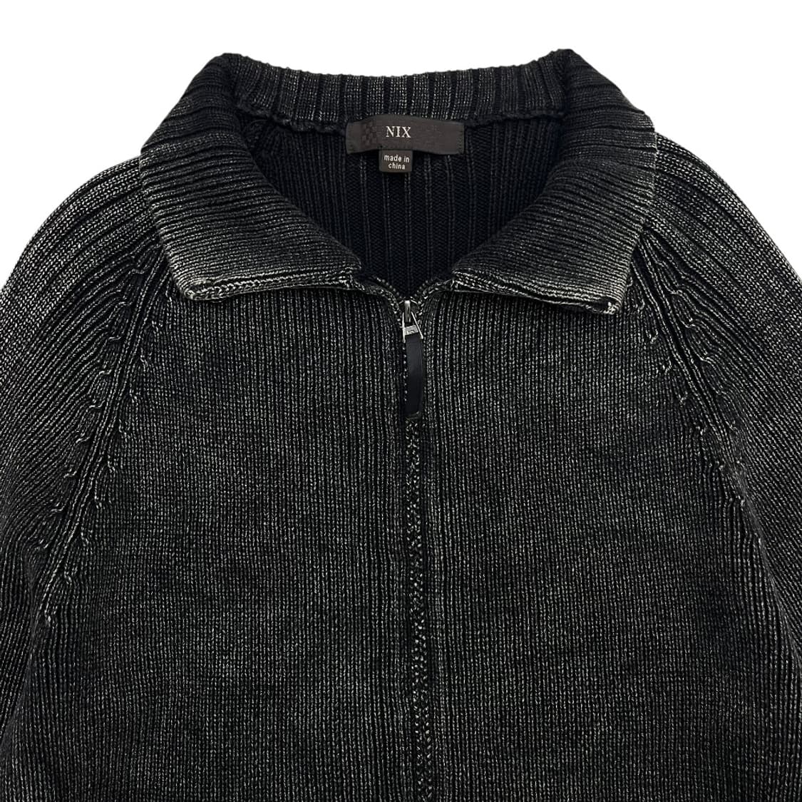 닉스 y2k 블랙 그라데이션 그런지 니트 집업 상품이미지5