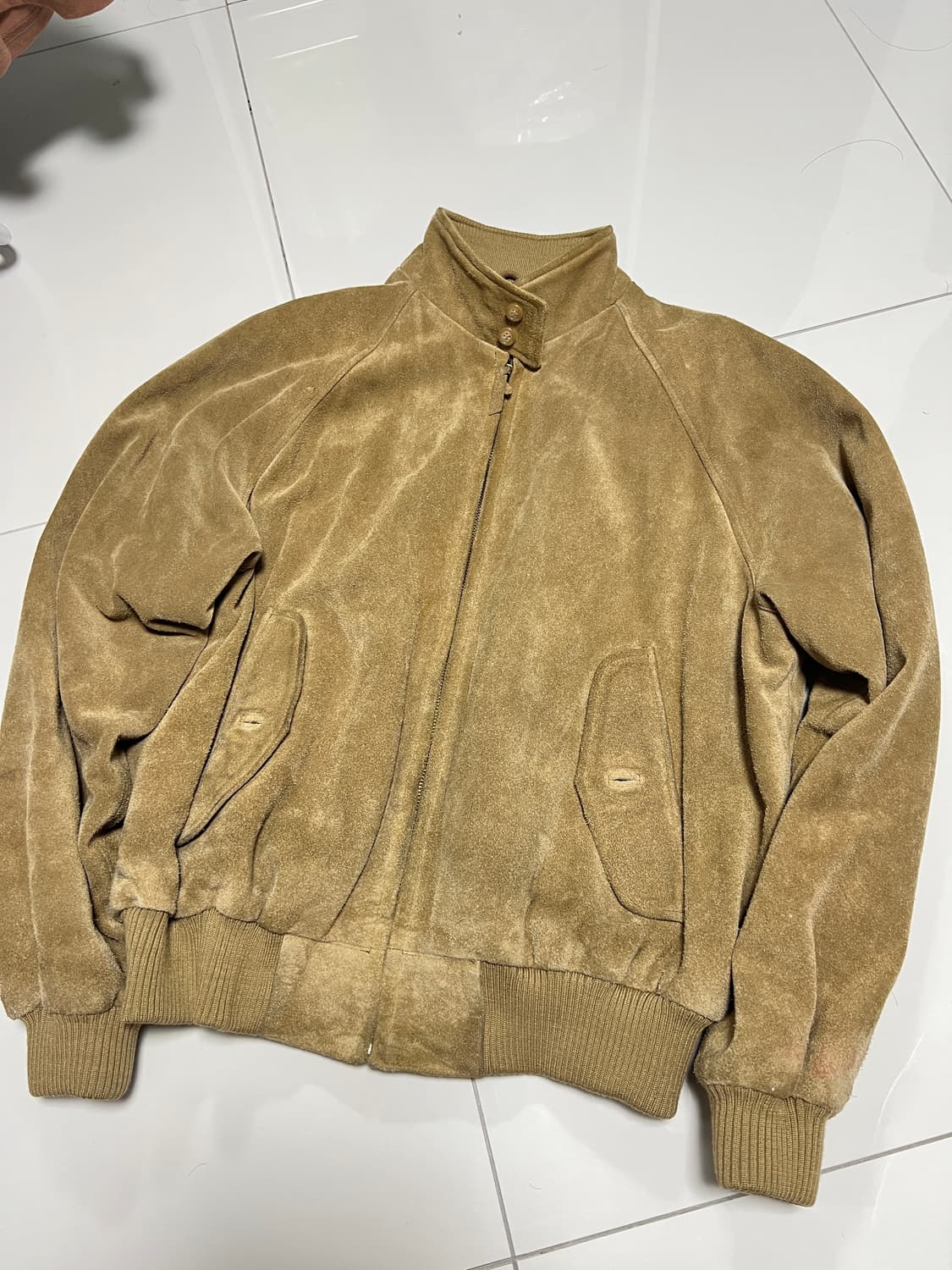 90s 폴로 랄프로렌 스웨이드 해링턴 바라쿠타 자켓 L 상품이미지2