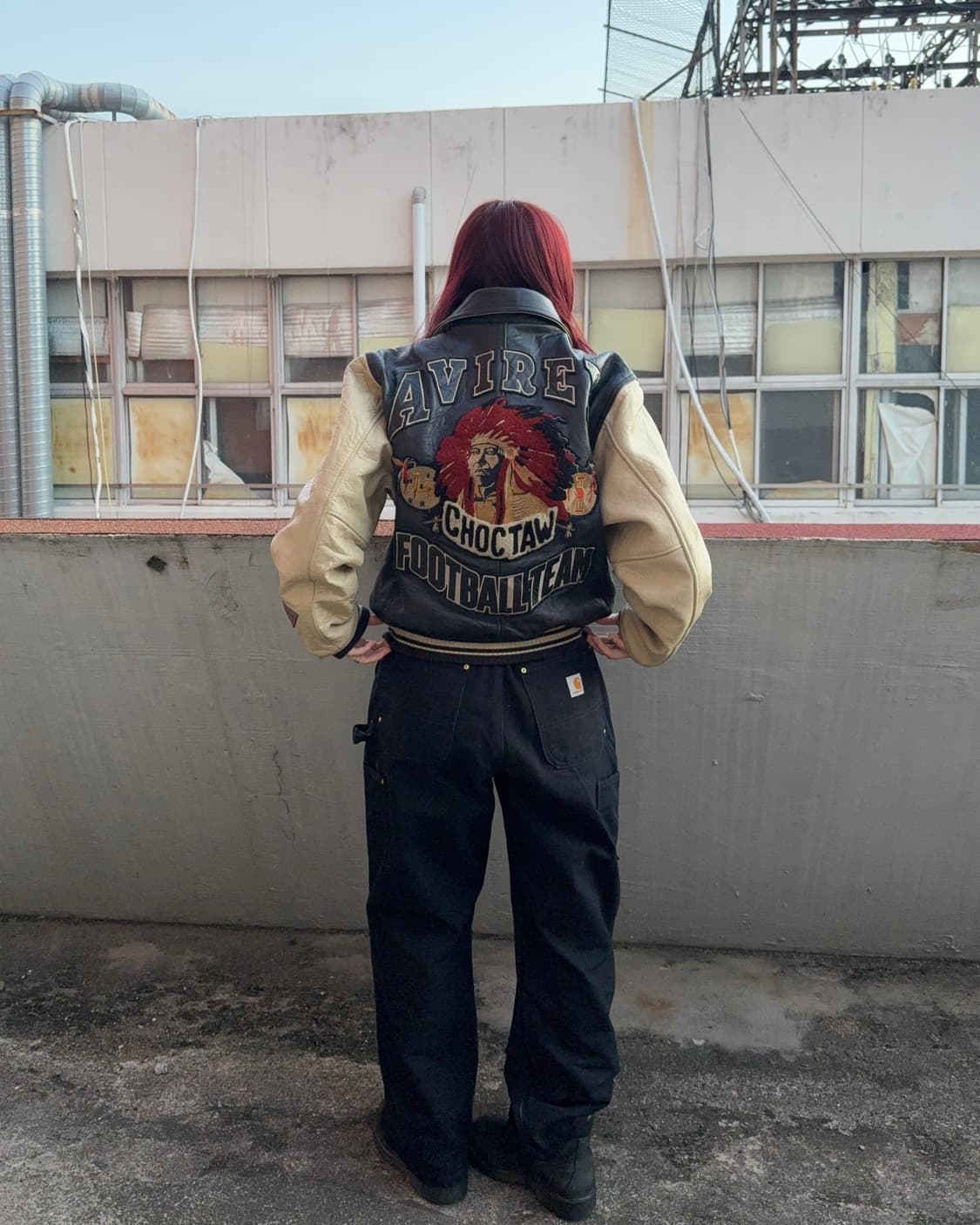 90s 아비렉스 가죽 바시티자켓 상품이미지1