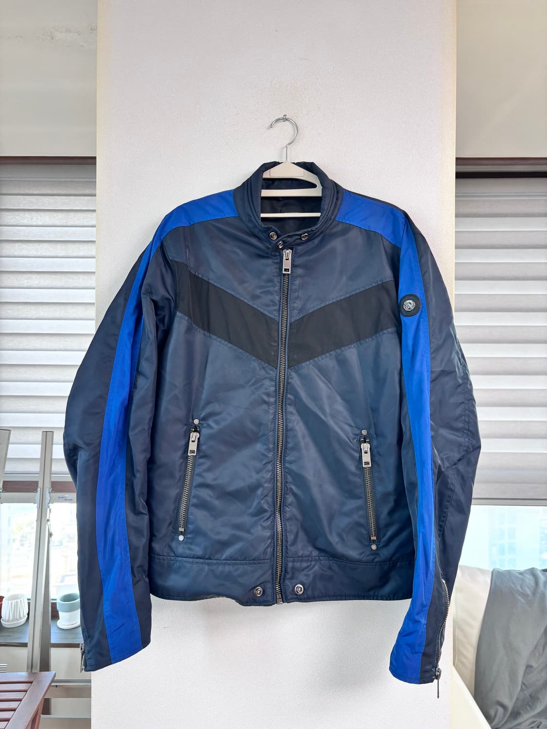 디젤 블루&블랙 나일론 바이커 자켓 (M-L) 상품이미지1