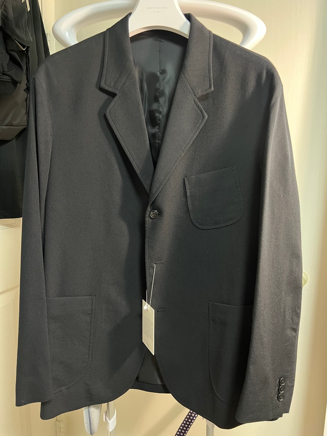 [M] 이얼즈어고 블랙 재패니즈 보일드 울 모달 울 패브릭 포닉 블레이저 상품이미지1