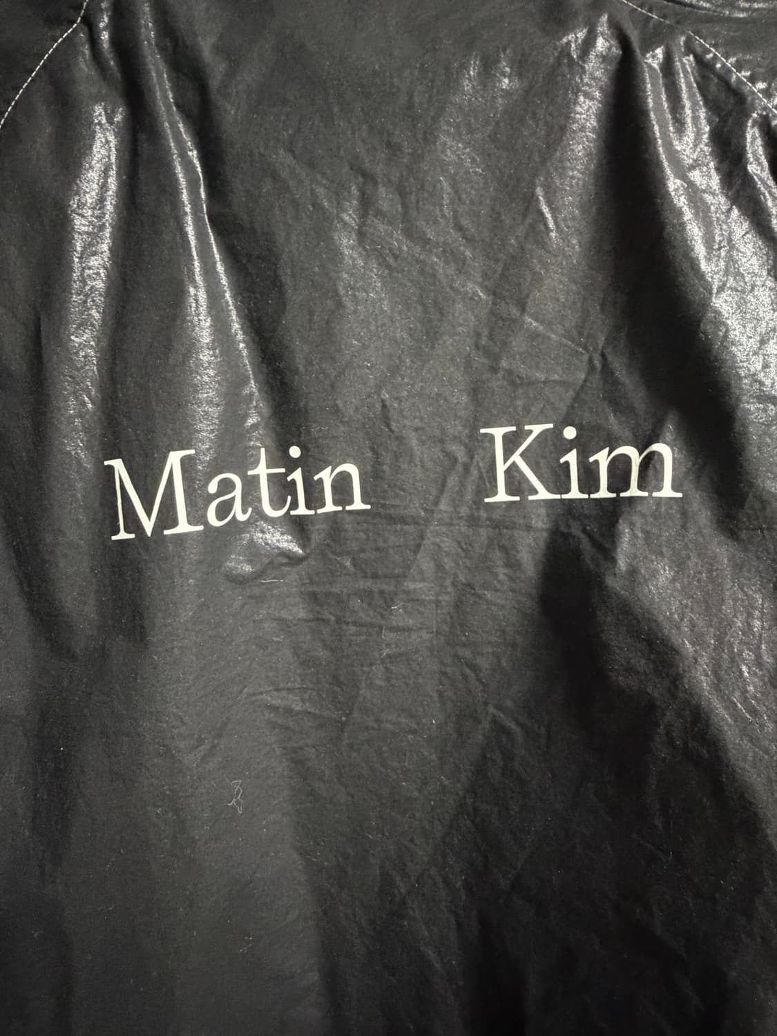 마뗑킴 로고 코팅 점퍼 블랙 상품이미지4