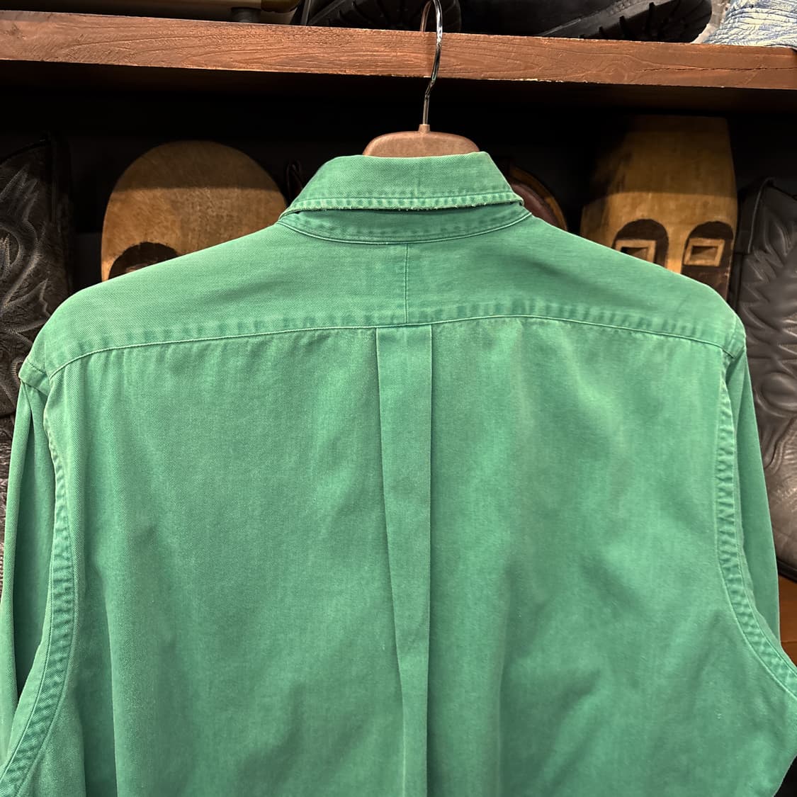 90s 폴로 랄프로렌 워싱그린 버튼다운 셔츠 퍼플포니 N748 상품이미지6