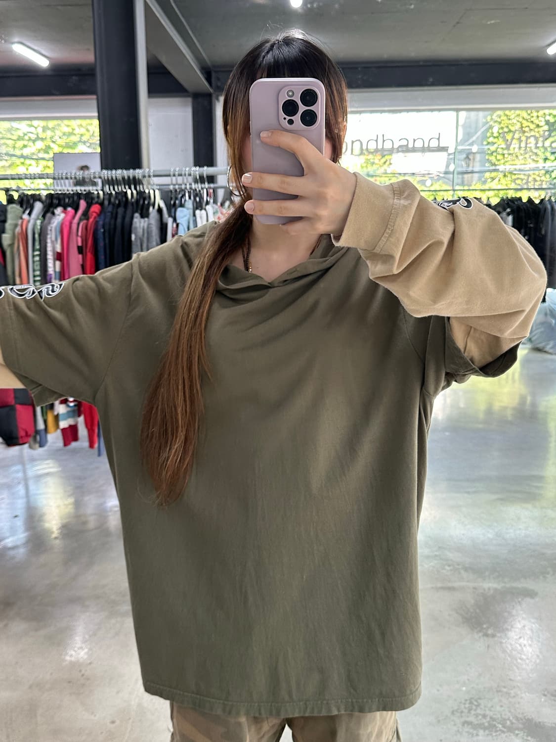 슈프림 22FW 레이어드 후드 올리브 상품이미지3