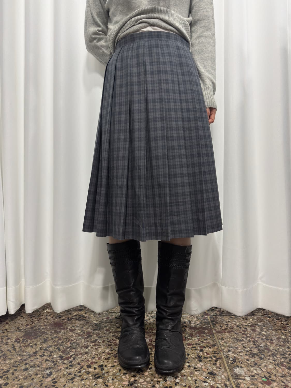 school uniform check midi skirt 상품이미지8