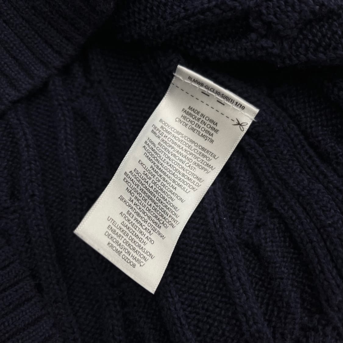 폴로 랄프로렌 레드포니 네이비 꽈배기 니트집업 S 상품이미지5
