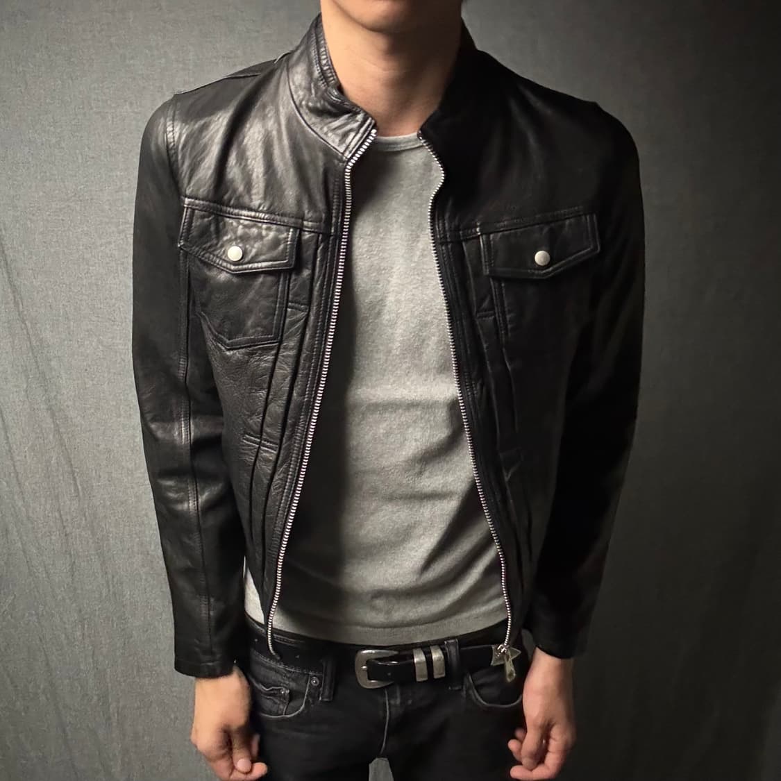 lamb skin pocket leather jacket 상품이미지3