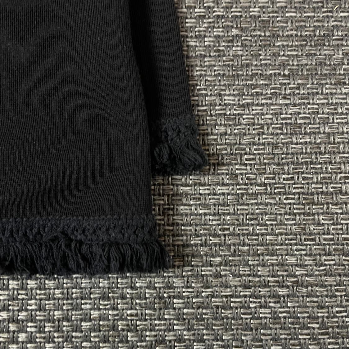 센스오브플레이스 블랙 브이넥 폴리 7부 니트  상품이미지5