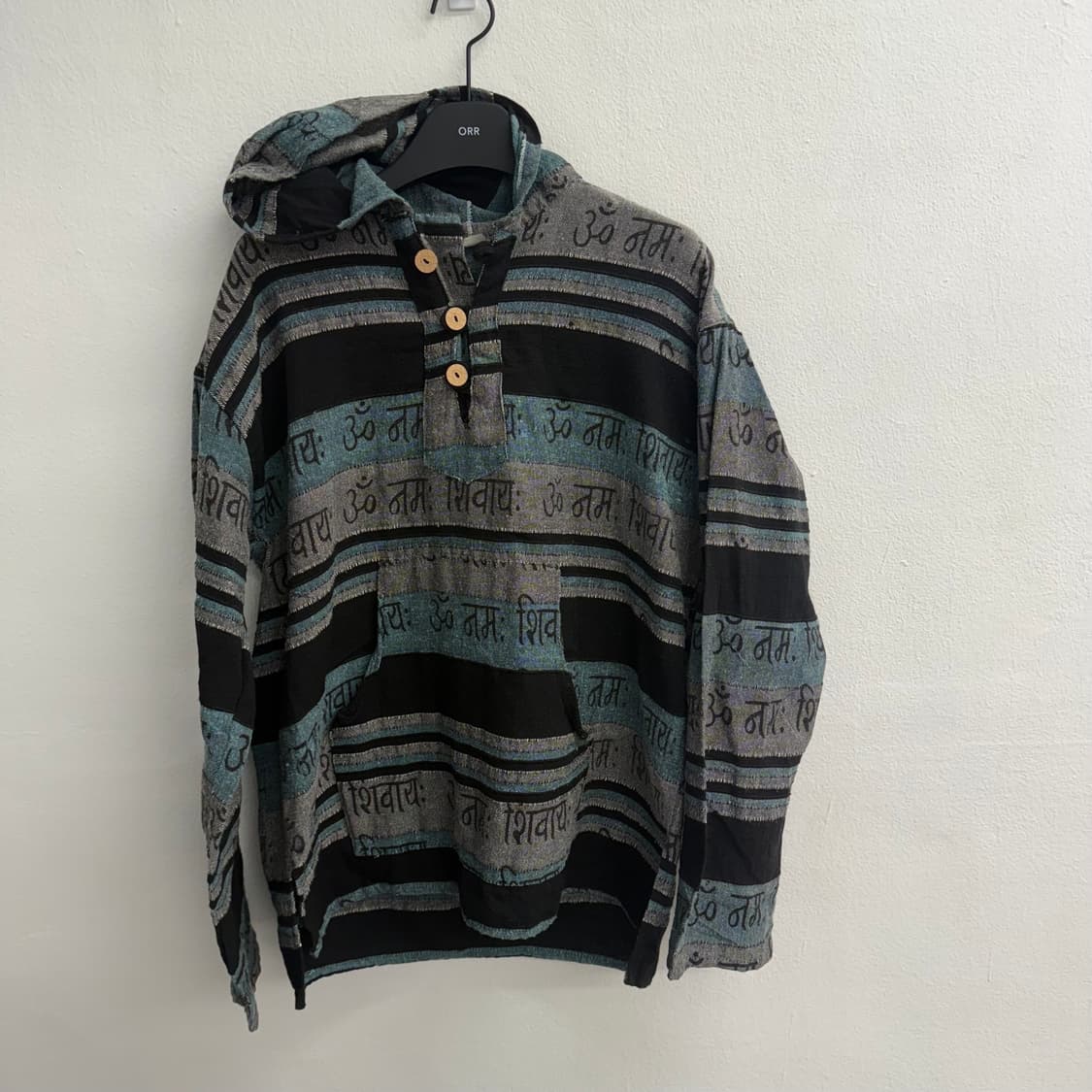 빈티지 네팔 패치워크 패턴 후드 (XL) 상품이미지1