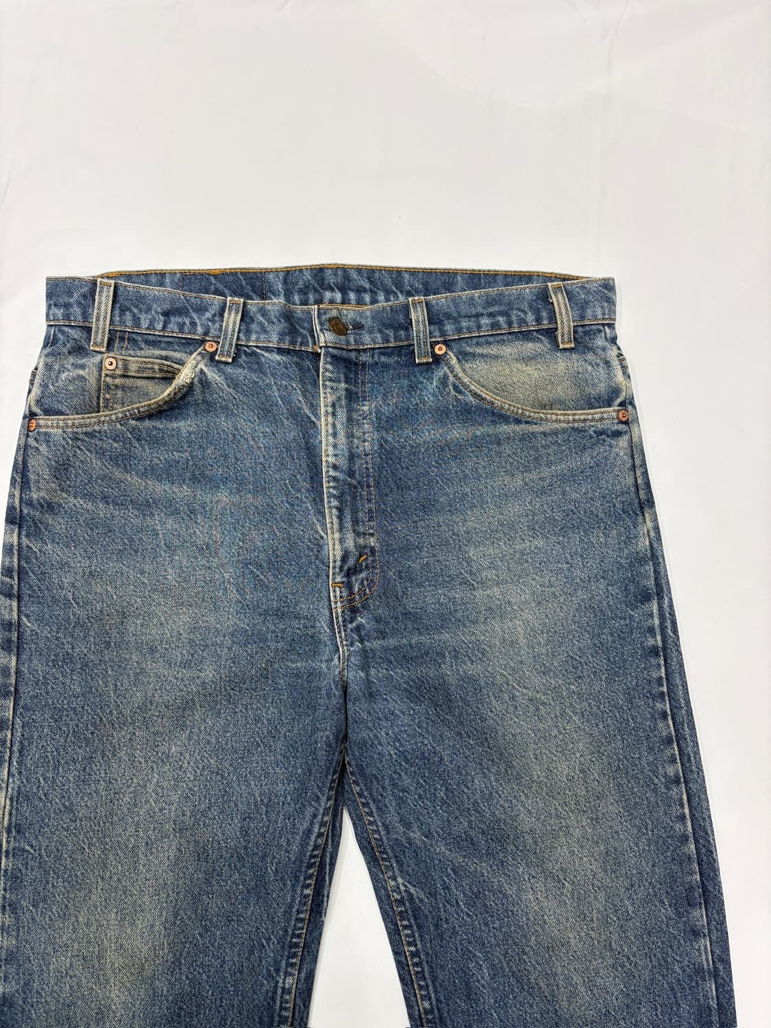 리바이스 505 USA 오렌지텝 워싱 데님 청바지 상품이미지2