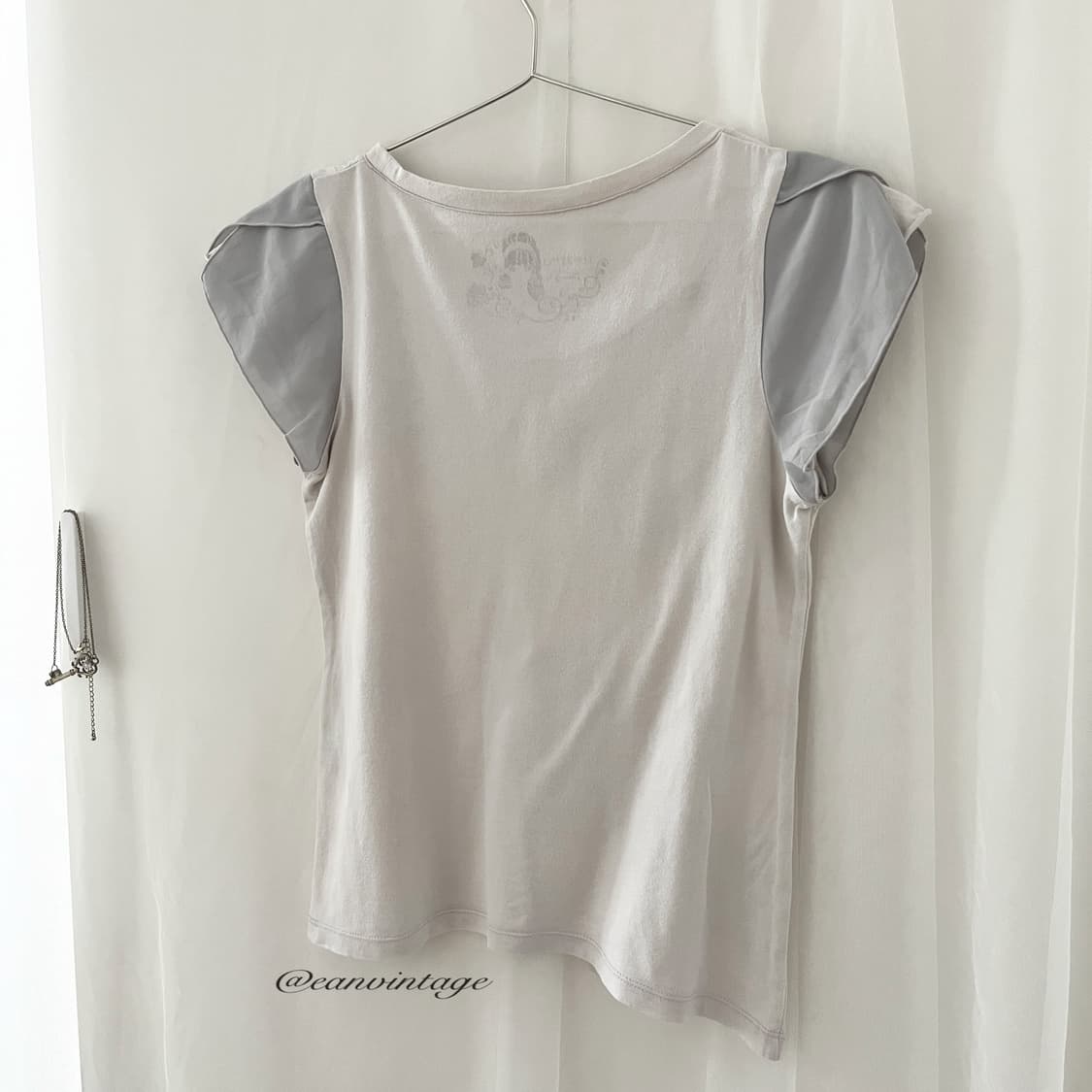 romantic printed gray top 상품이미지3