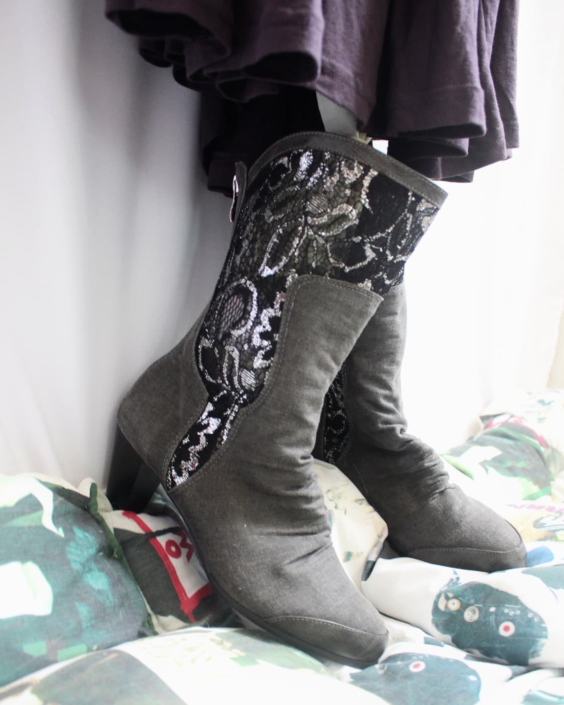 Summer lace layered linen heel BooTs 상품이미지6