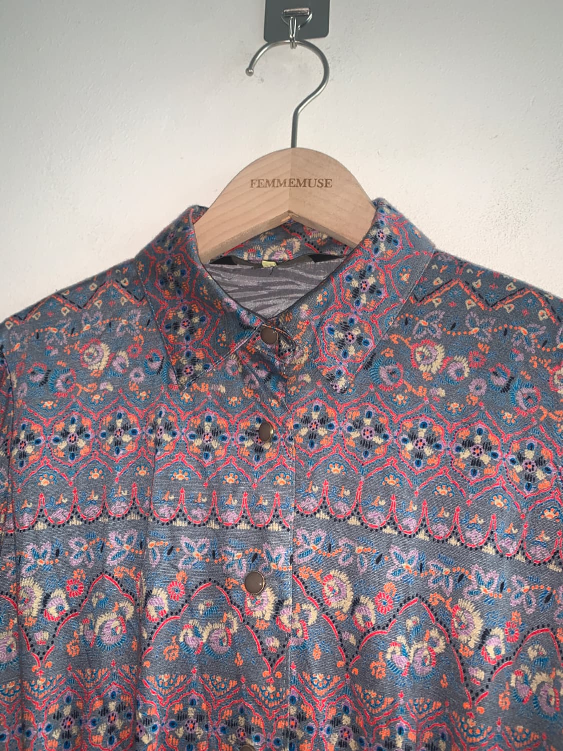 Vintage gold button shirts dress 상품이미지6