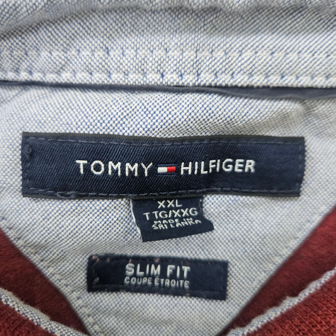 XXL 타미힐피거 버건디 카라 반팔티 0316Y 상품이미지3