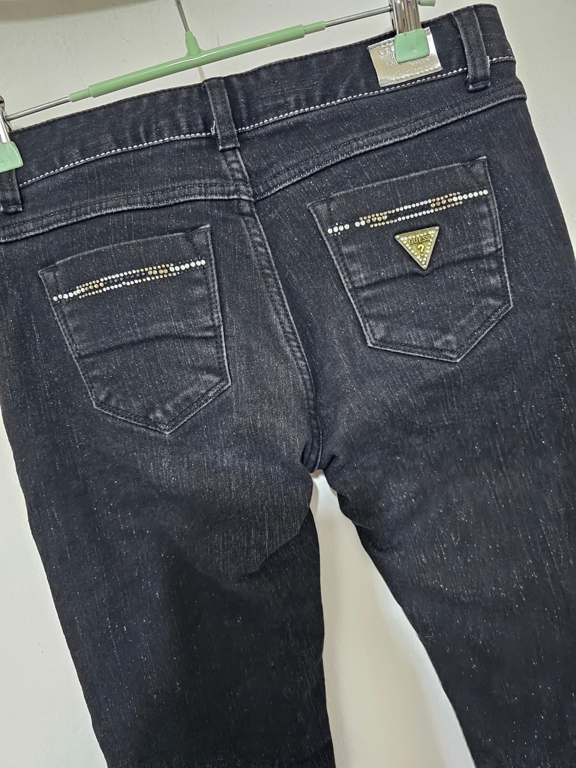 게스 블랙펄 스와르브스키 스판 기모 스키니 68-165  27인치 상품이미지4