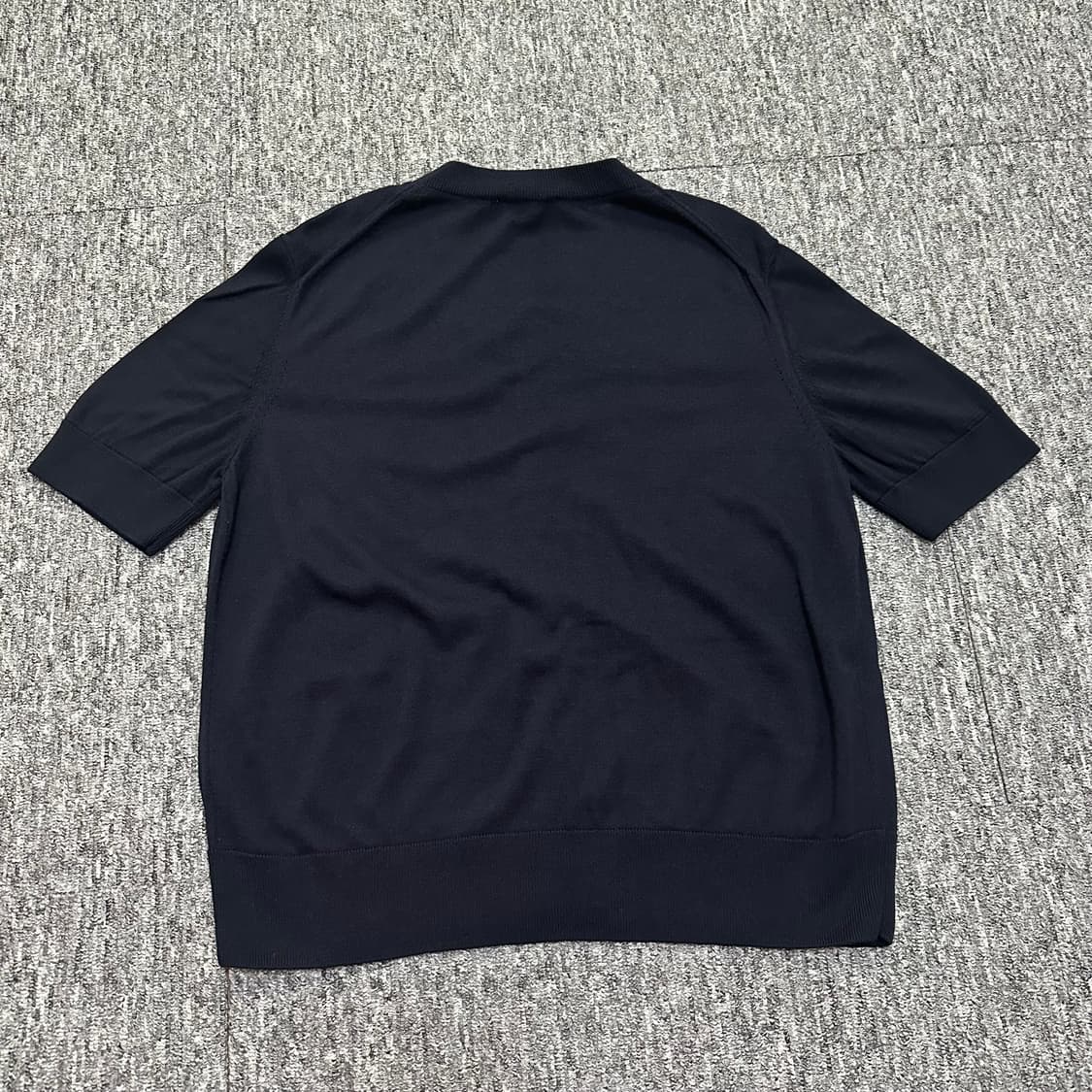 COS 코스 숏슬리브 메리노울 블랜드 반팔 가디건 네이비 상품이미지7