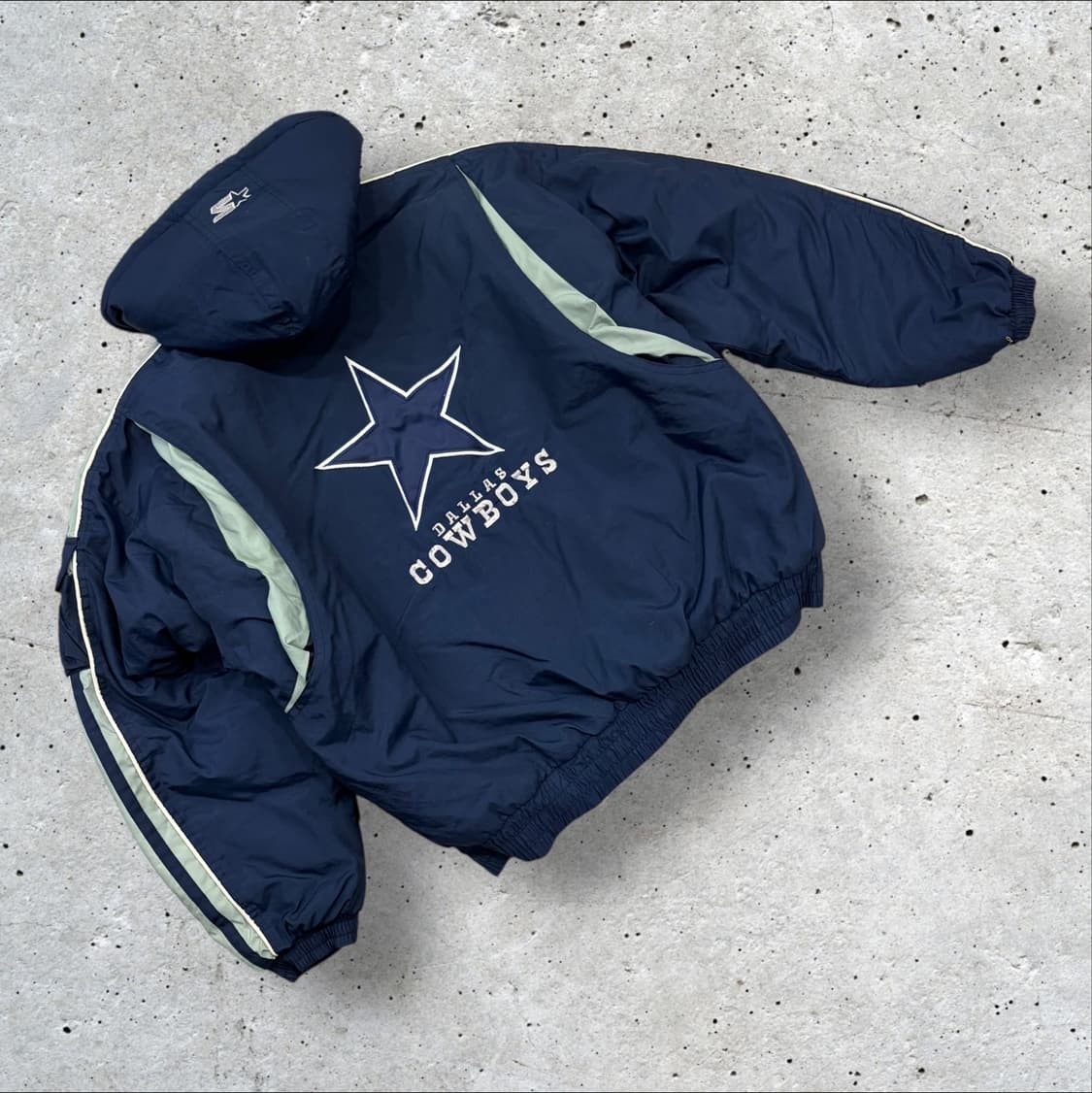 [M] 스타터 NFL 프로라인 카우보이스 후드 패딩 자켓 네이비 B655 상품이미지2
