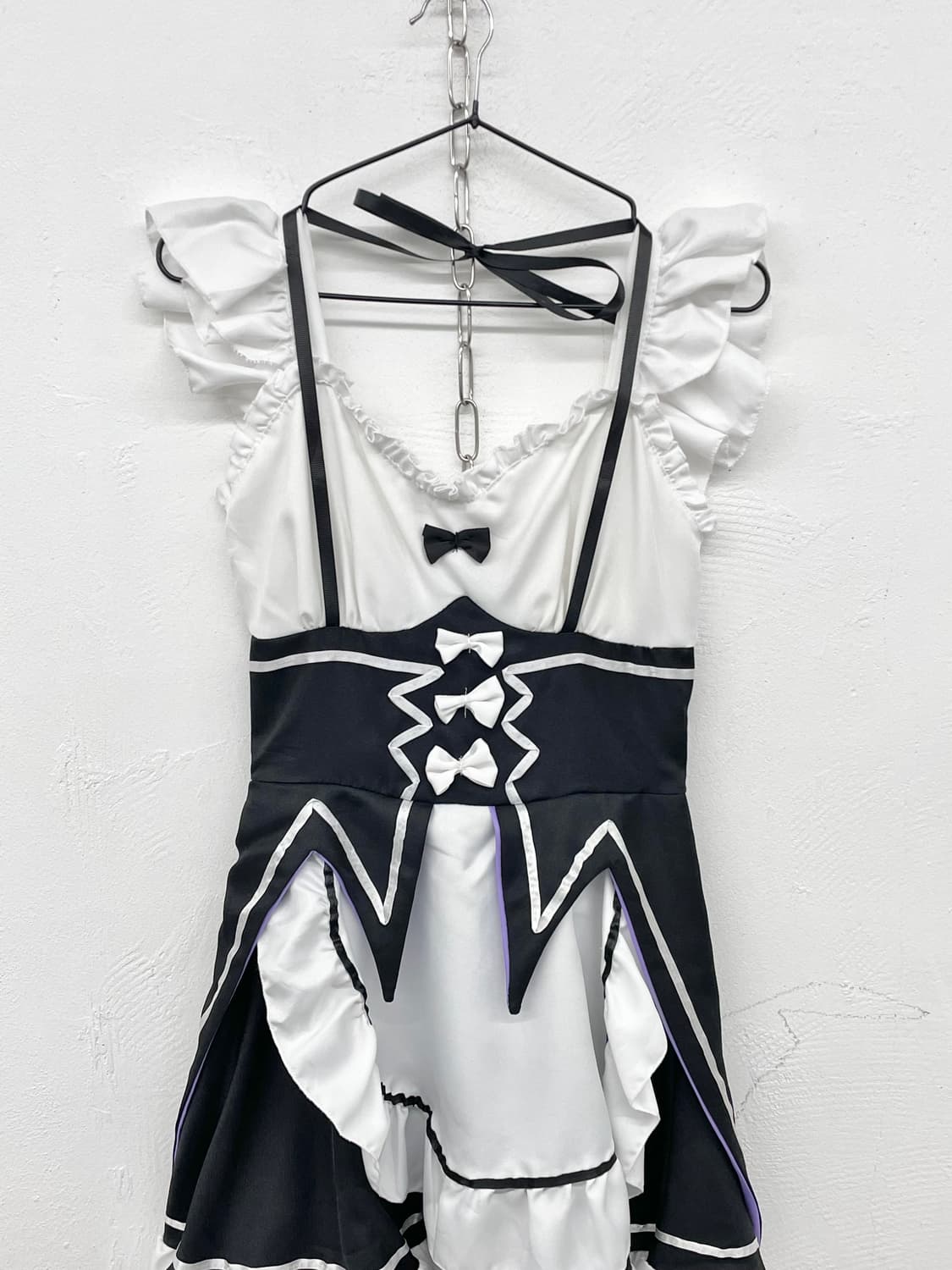 지뢰계 메이드 리본 원피스 상품이미지5