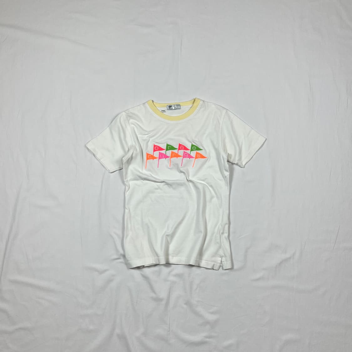 90‘s 꾸레주 꾸레쥬 courreges 깃발 로고 반팔티 상품이미지1