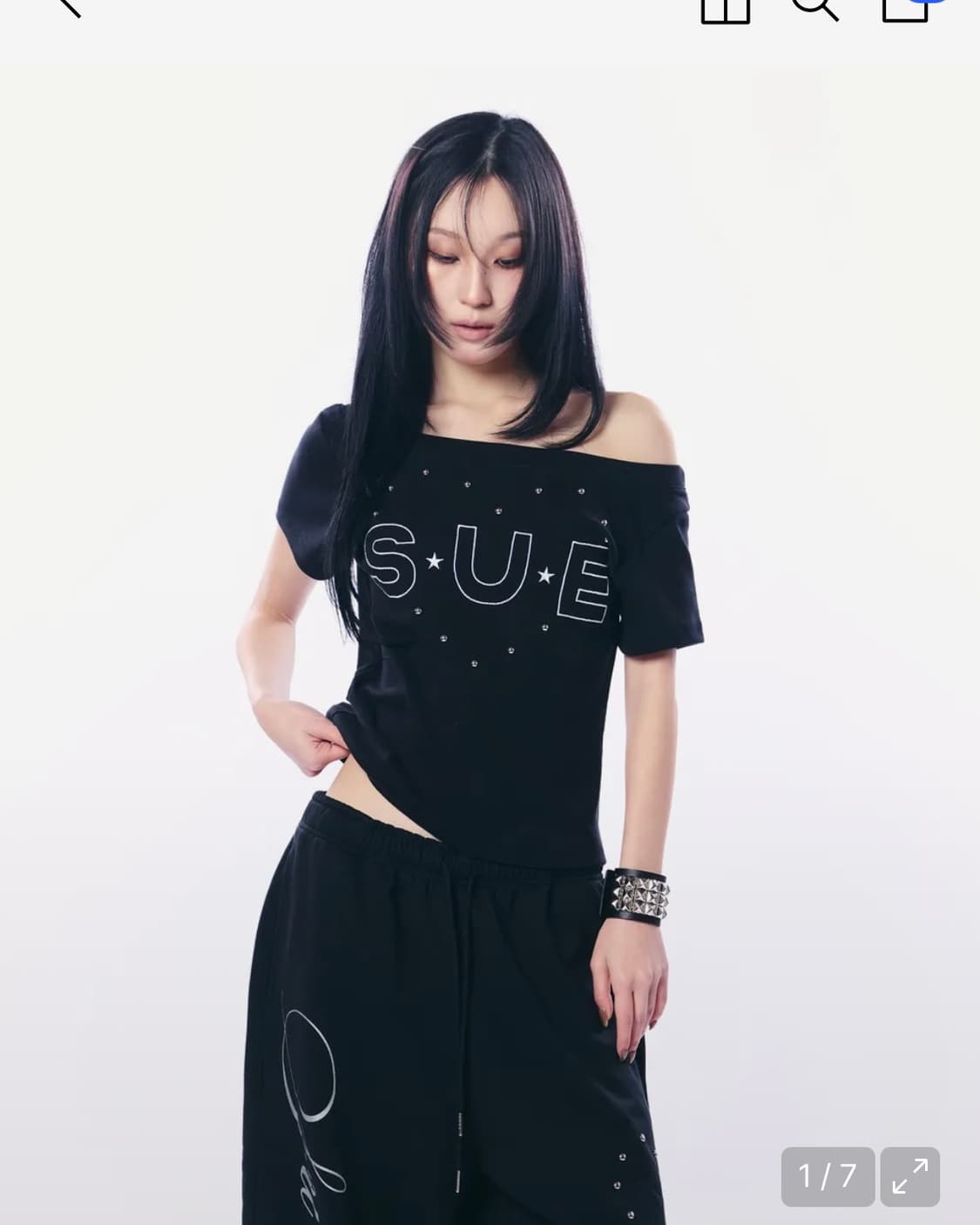 셋업이엑스이 SUE WIDE NECK TOP / BLACK 상품이미지2