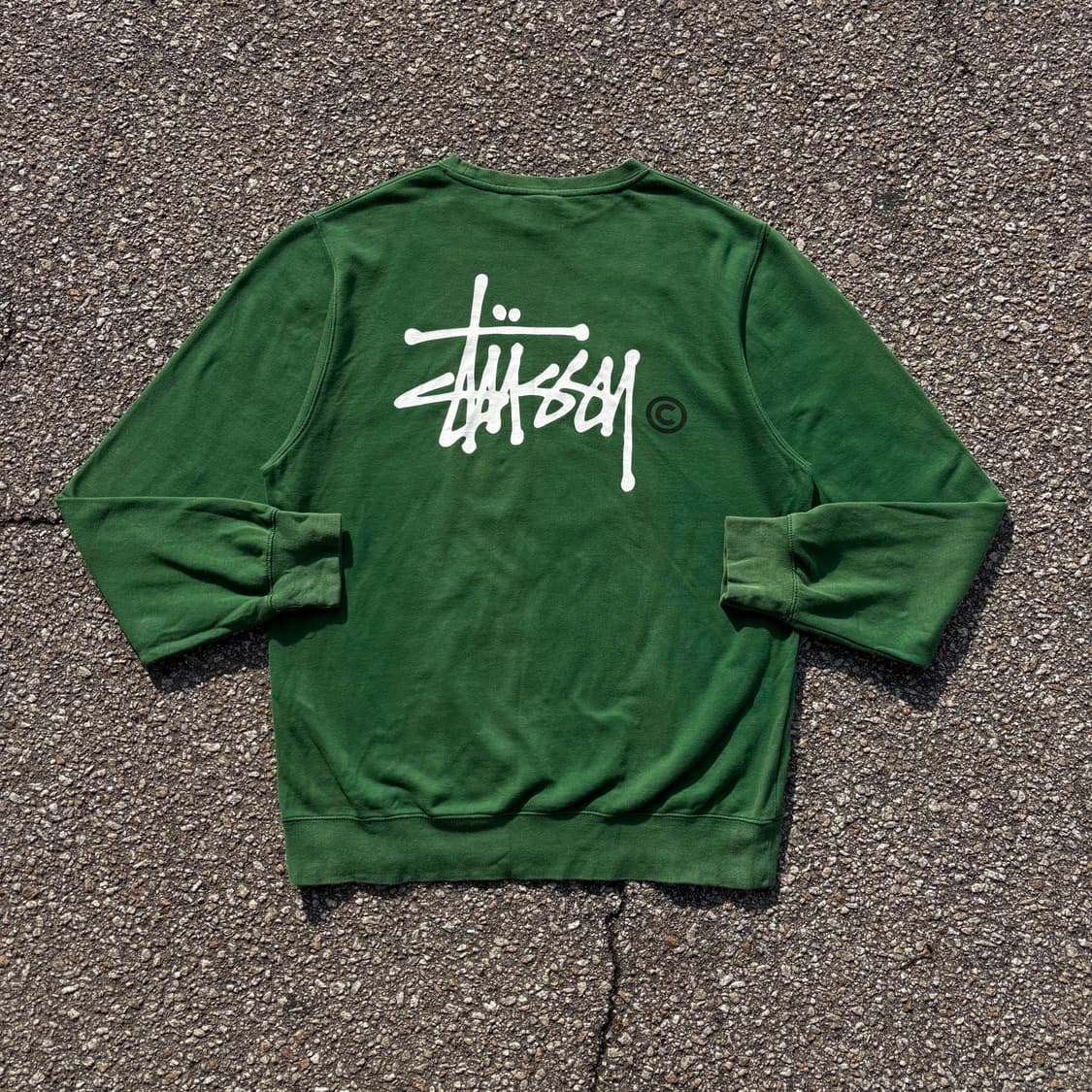STUSSY 스투시 스탁로고 그린 스웻 셔츠 상품이미지2