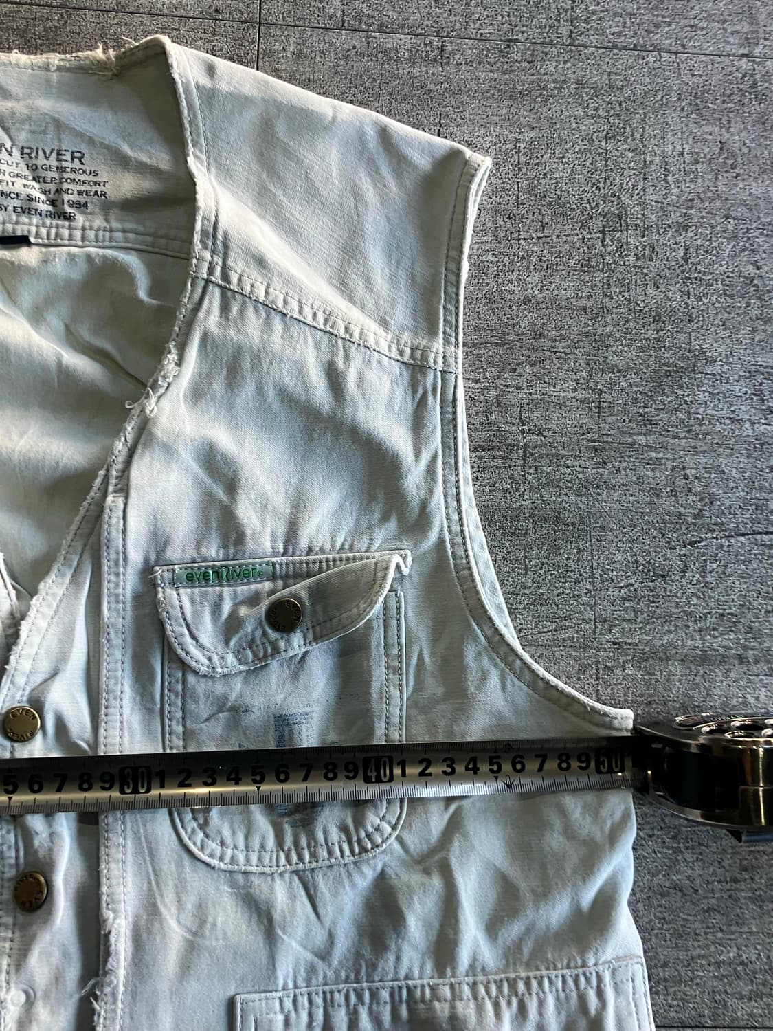 일본빈티지 Evenriver 핀터깔 올드스쿨아메카지 워크웨어 베스트조끼 상품이미지2