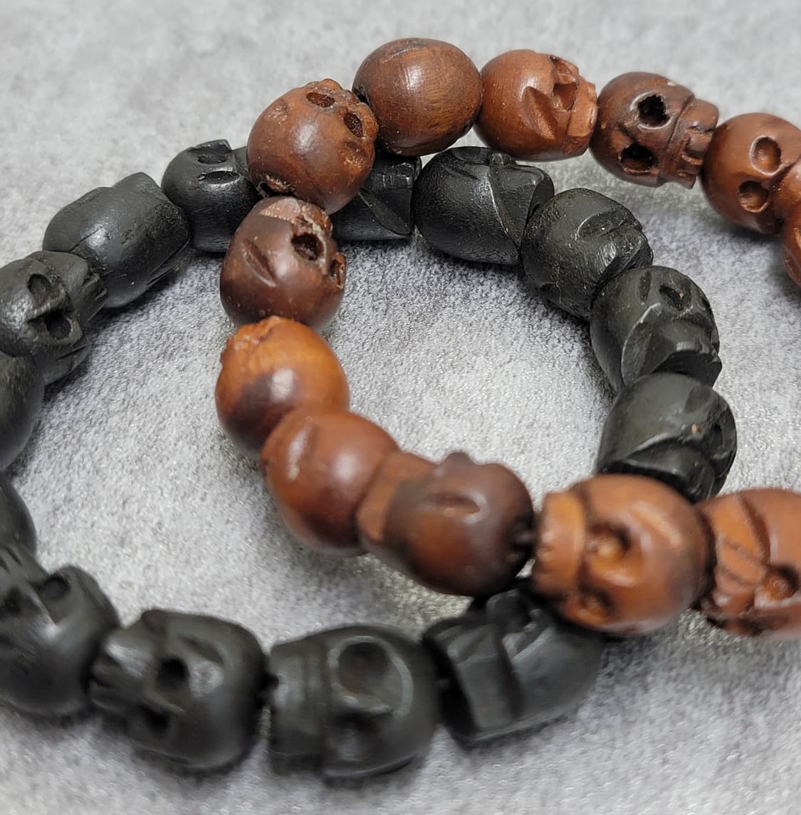 wood skull bracelet  set 상품이미지1