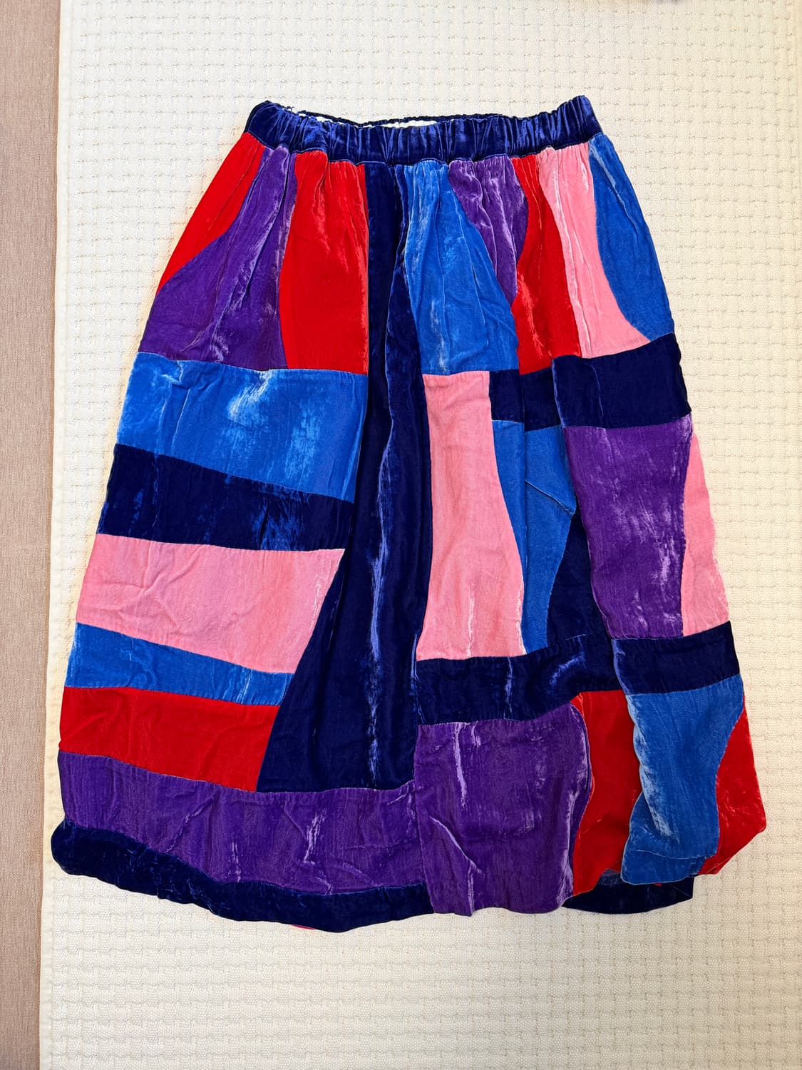 꼼데가르송 패치워크 벨벳스커트 상품이미지6