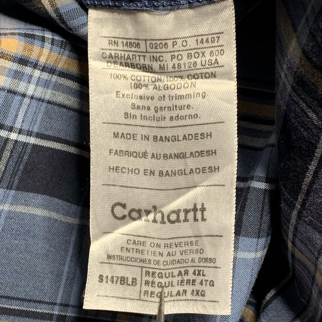 [4XL] 00's 칼하트 멀티체크 워크셔츠 상품이미지5