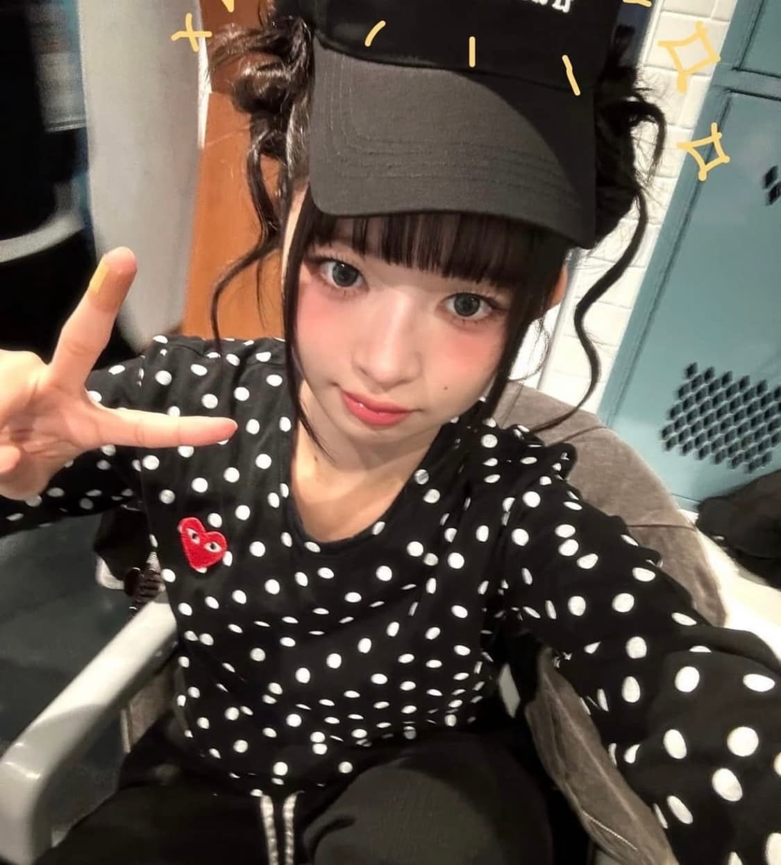 꼼데가르송 땡땡이 도트 롱슬리브 긴 팔 티셔츠 아이브 레이 상품이미지2