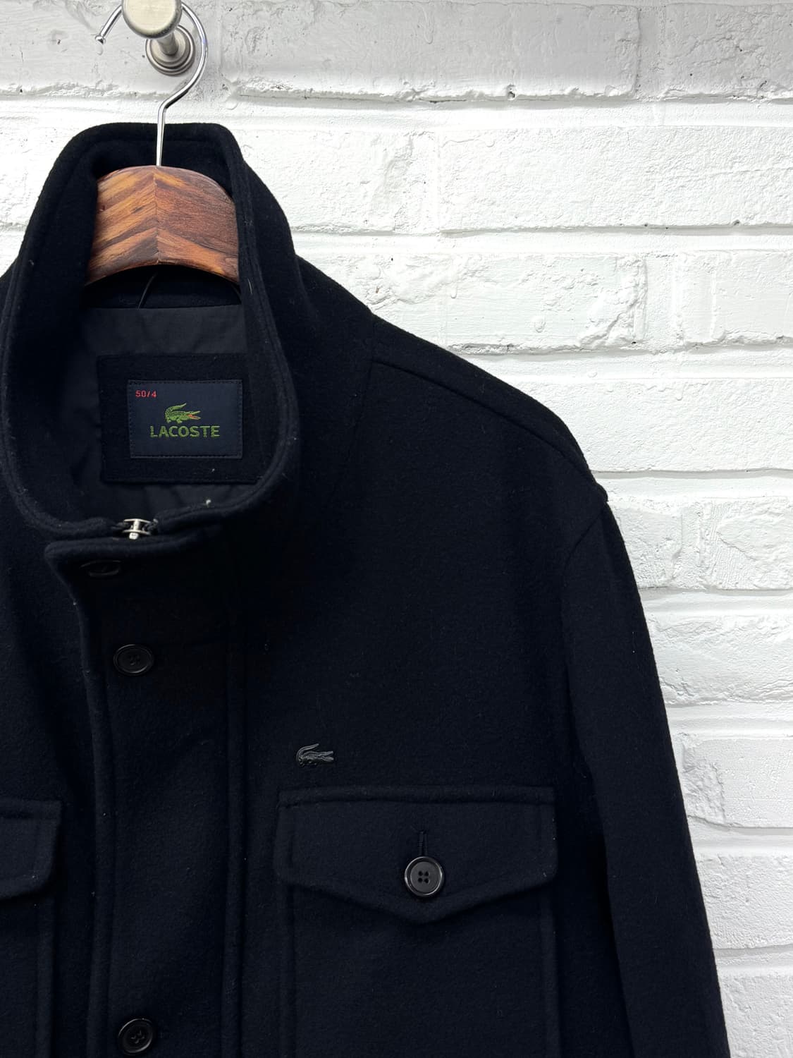 라코스테 블랙 모혼방 코트 상품이미지5