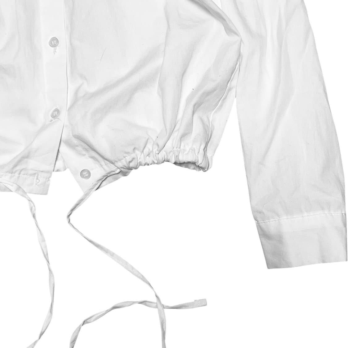 Draw String Cropped Strap Detail Shirt 상품이미지3