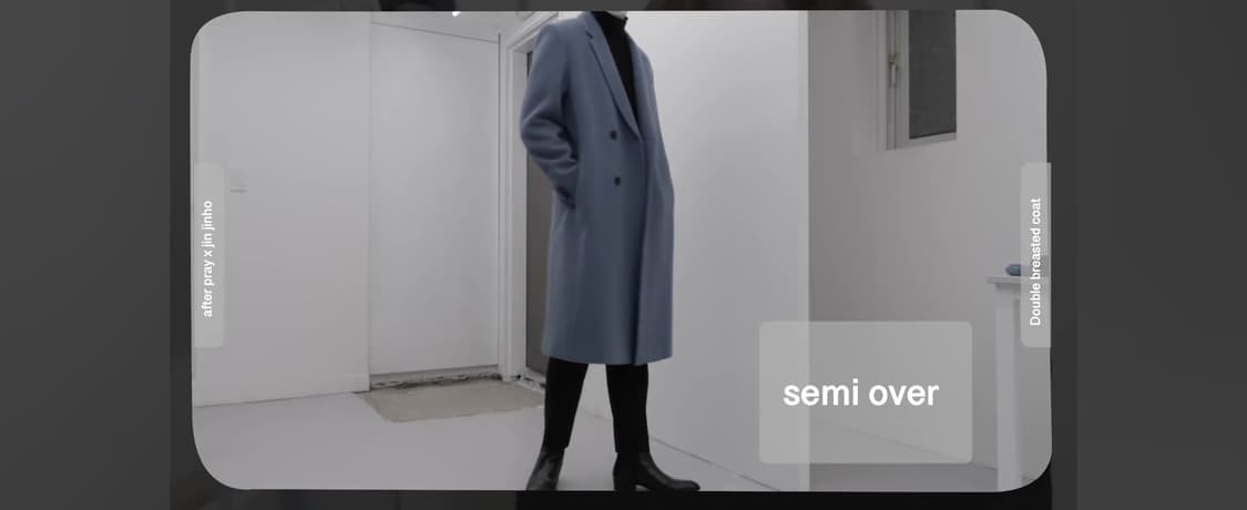 애프터프레이 더블 브레스티드코트 블루 L 상품이미지4
