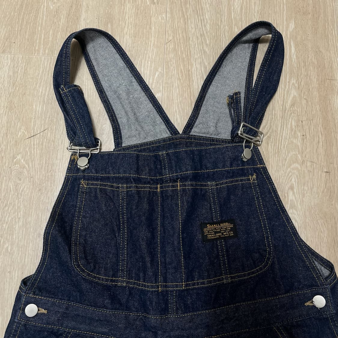 스몰버드 워크웨어 오버롤 생지 데님 멜빵바지 [진청] M 상품이미지2