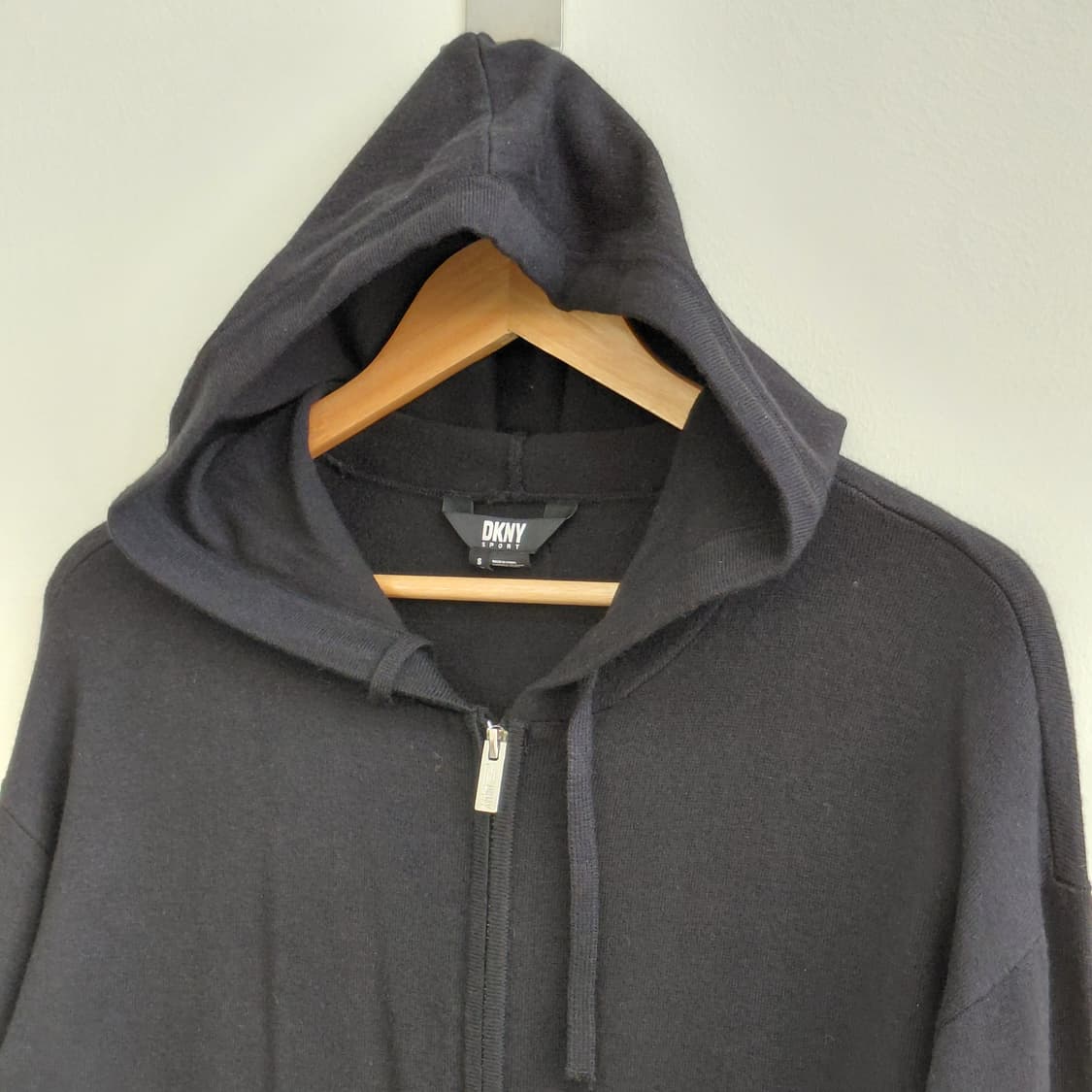 DKNY SPORT 블랙 니트  후드 집업 S 상품이미지3